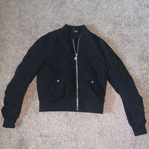 Divided black bomber jacket